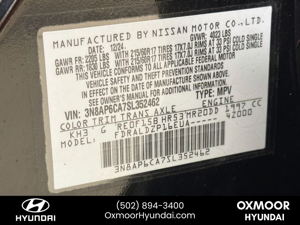 Used 2025 Super Black Nissan SV image 29