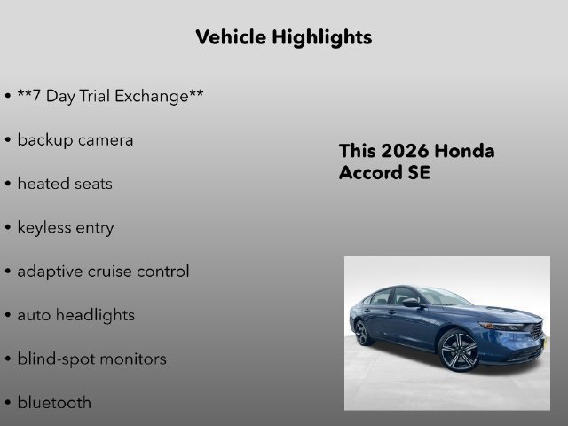 2026 Honda Accord SE - Photo 5