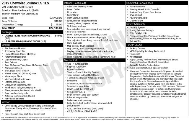 Used 2019 SILVER ICE METALLIC Chevrolet LS image 5