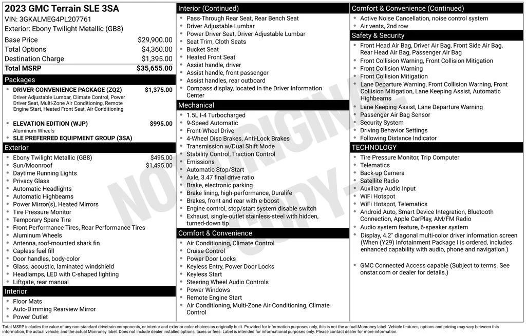 Used 2023 Black GMC SLE image 3
