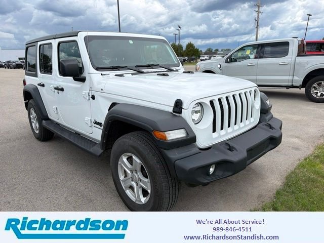 Used 2023 Bright White Clearcoat Jeep Sport S image 1