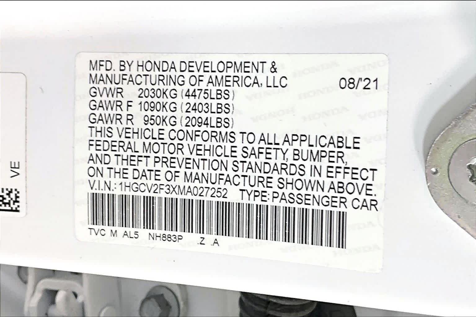 Used 2021 White Honda Sport 2.0T image 33