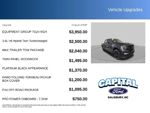 Used 2023 Blue Ford Platinum image 2