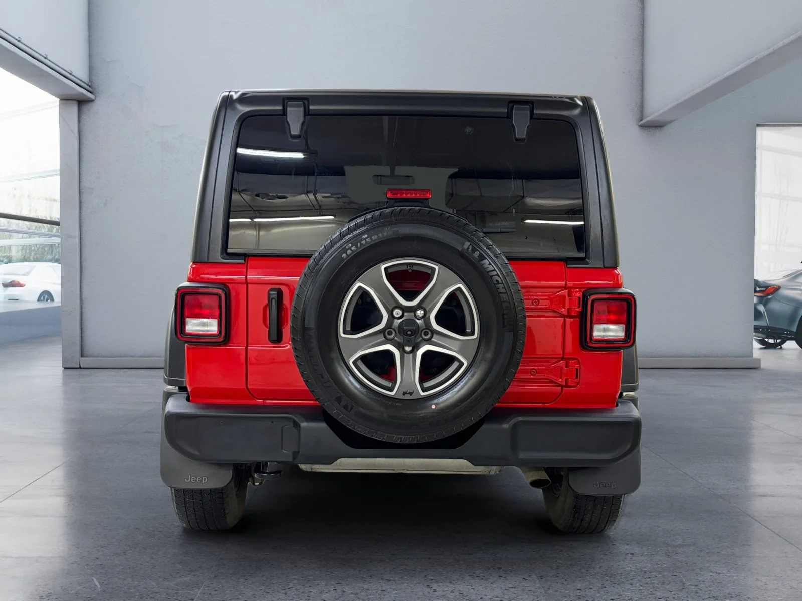 Used 2021 Firecracker Red C/C Jeep Unlimited Sport image 4