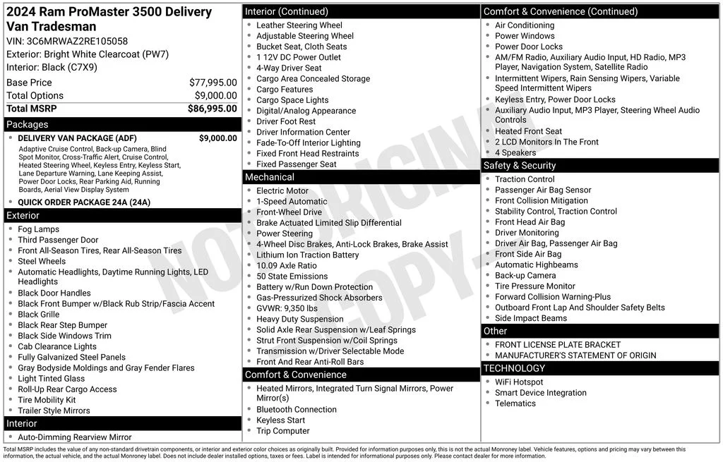 Used 2024 White Ram Super High Roof image 17