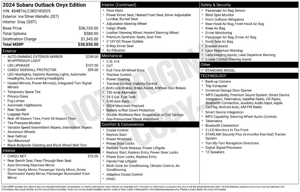 Used 2024 Silver Subaru Onyx Edition image 9