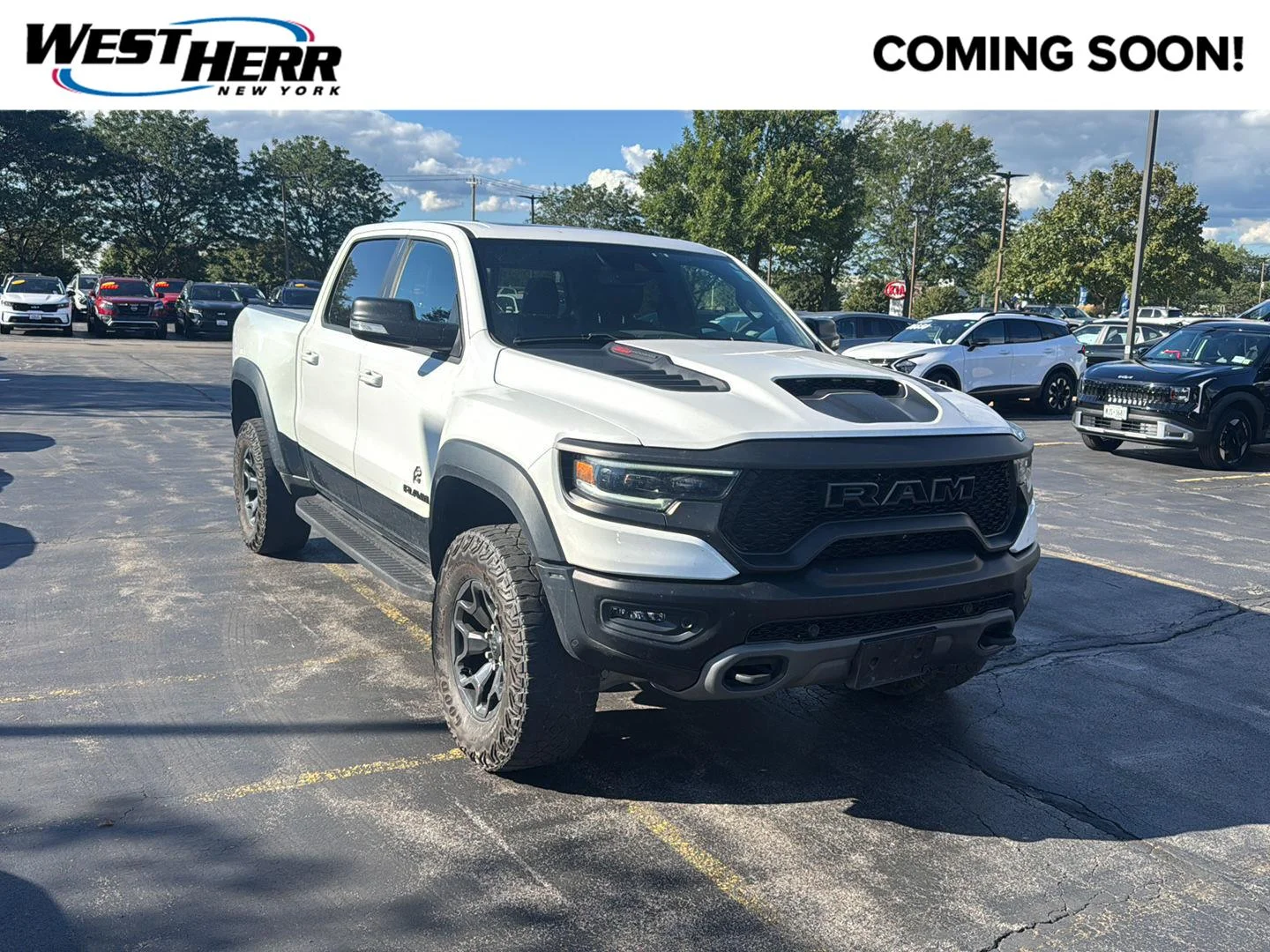 Used 2021 Bright White Clearcoat Ram TRX image 1
