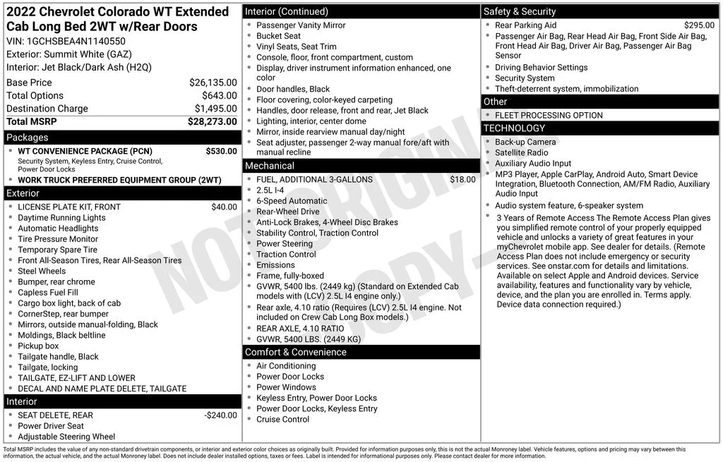 Used 2022 White Chevrolet Work Truck image 17