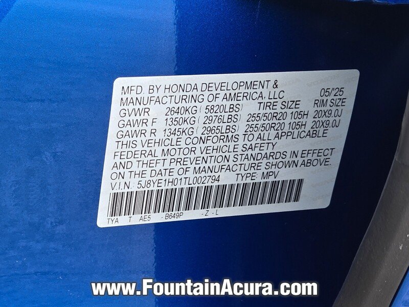 New 2026 Double Apex Blue Pearl Acura W/A-SPEC PACKAGE image 10