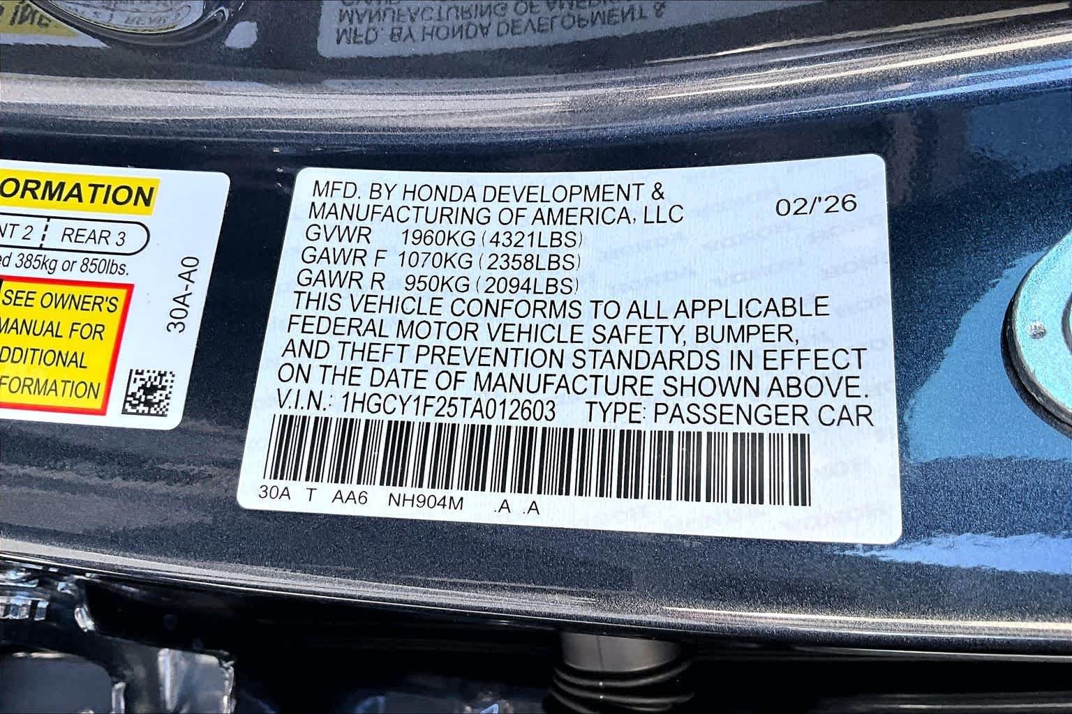 New 2026 Meteorite Gray Metallic Honda LX image 21