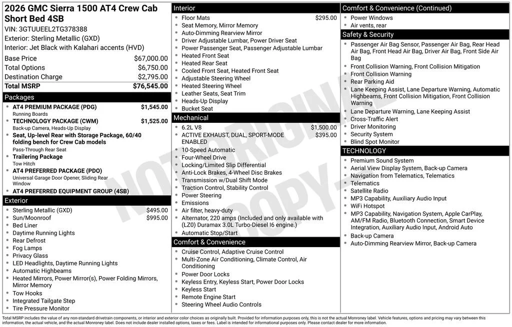 New 2026 Sterling Metallic GMC AT4 image 17