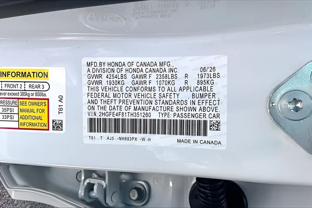 New 2026 Platinum White Pearl Honda 2WD Sport Touring Hybrid image 22