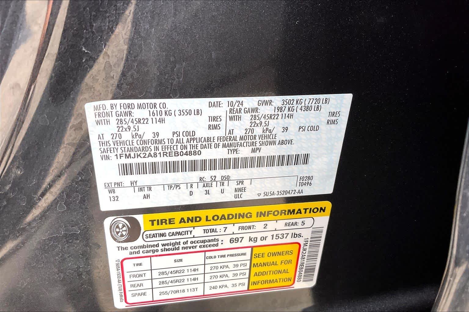 Used 2024 Dark Matter Gray Metallic Ford Limited image 34