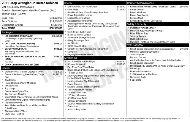 Used 2021 Gray Jeep Unlimited Rubicon image 37