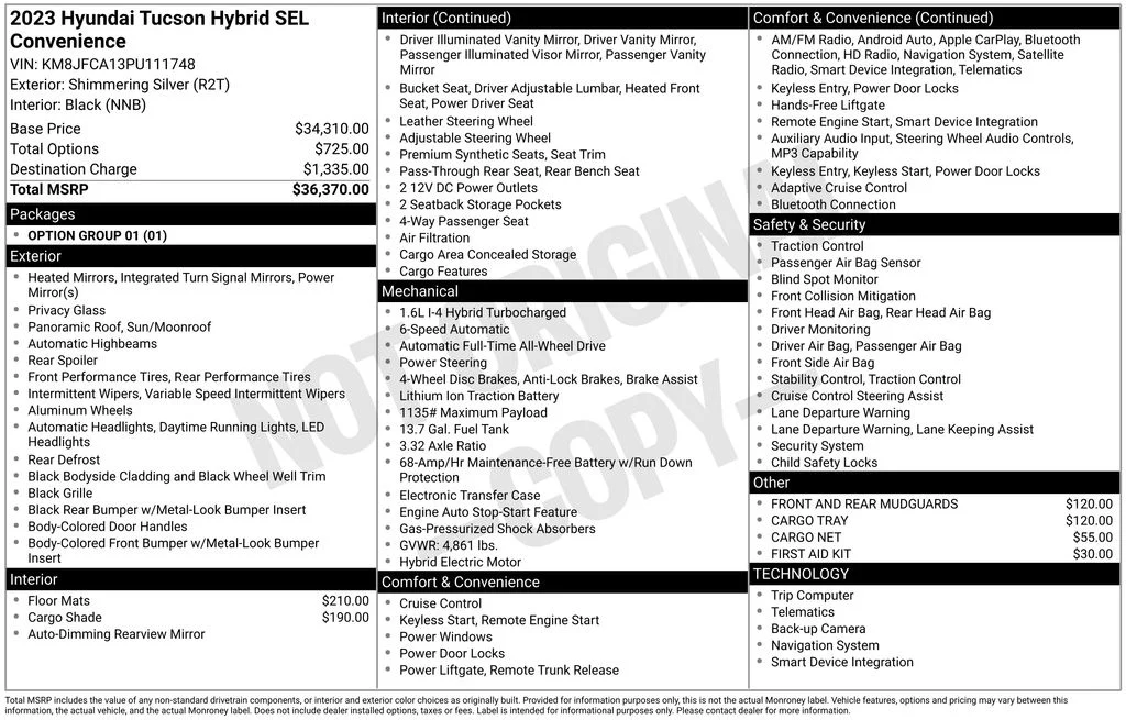 Used 2023 Silver Hyundai SEL Convenience image 7