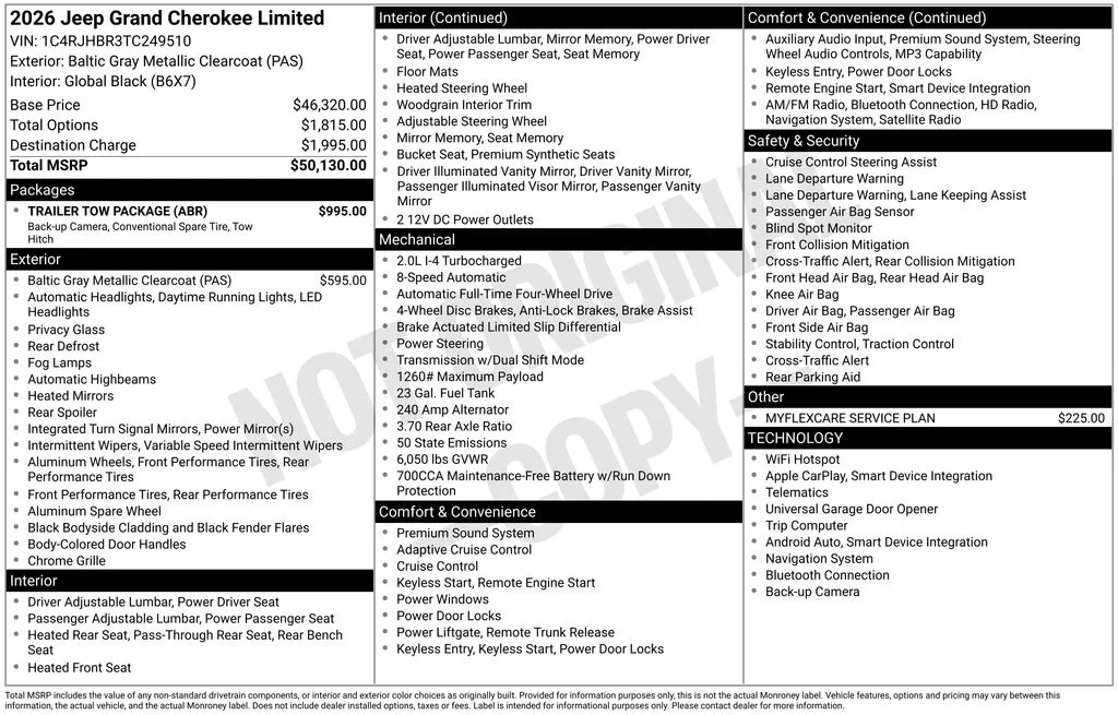 New 2026 Baltic Gray Metallic Clear-Coat Exterior Paint Jeep Limited image 9