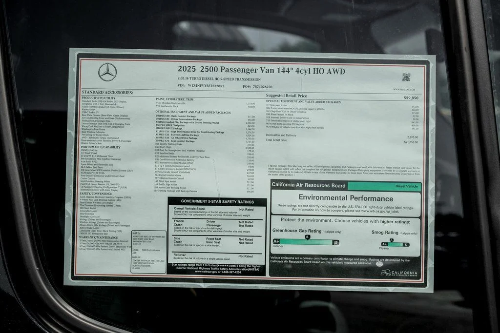 Used 2025 Obsidian Black Metallic Mercedes-Benz Passenger 144 WB image 26