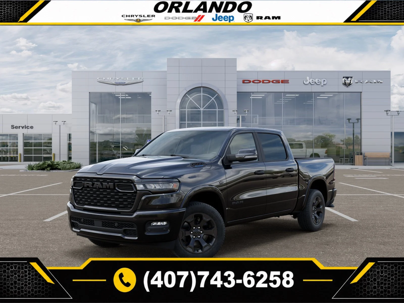 New 2027 Diamond Black Crystal Pearlcoat Ram Big Horn/Lone Star image 1