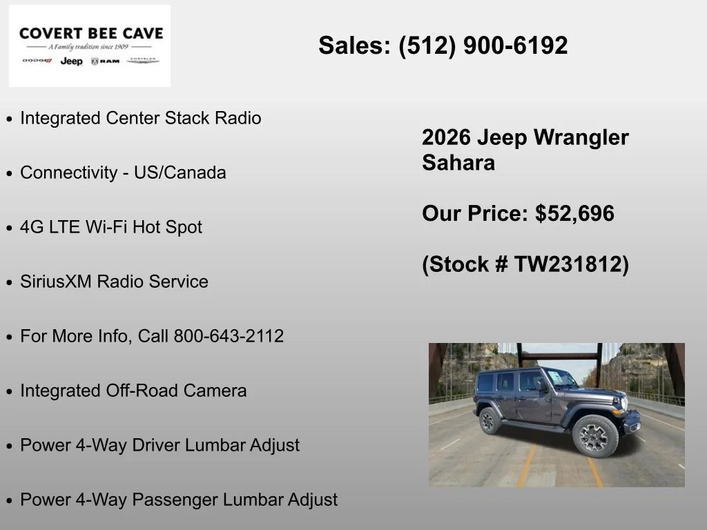 New 2026 Granite Crystal Metallic Clear-Coat Exterior Paint Jeep Sahara image 36