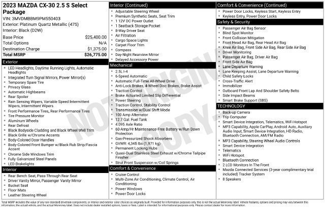 Used 2023 Silver Mazda 2.5 S Select Package image 31