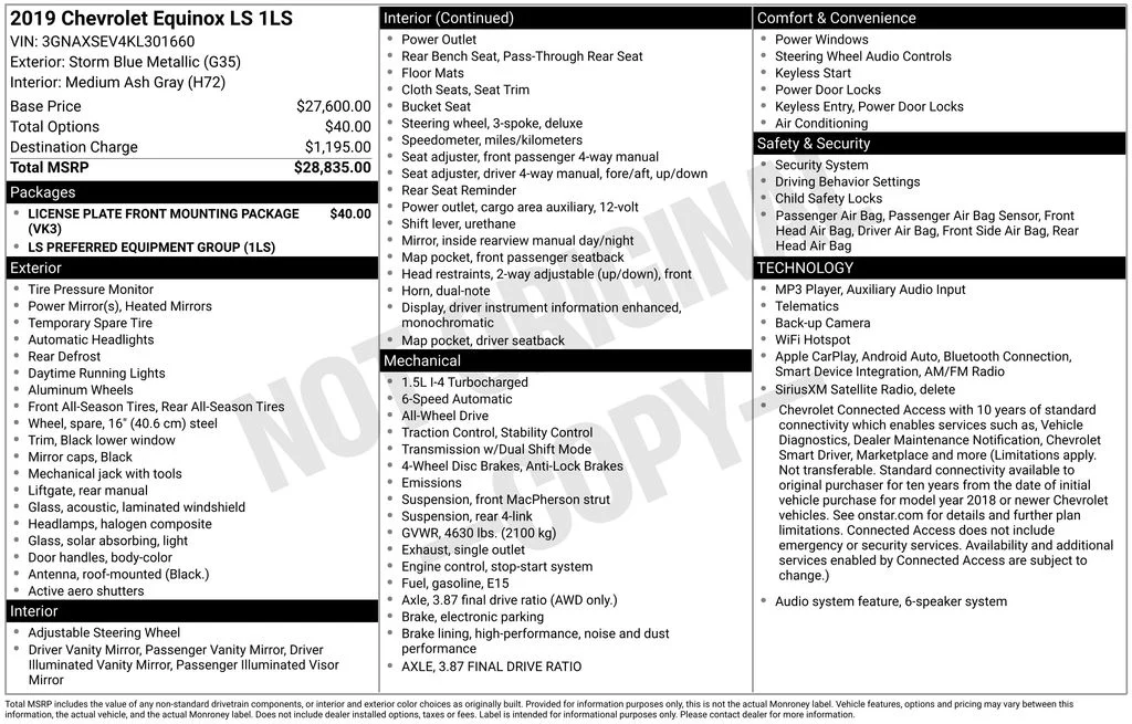 Used 2019 Blue Chevrolet LS image 6