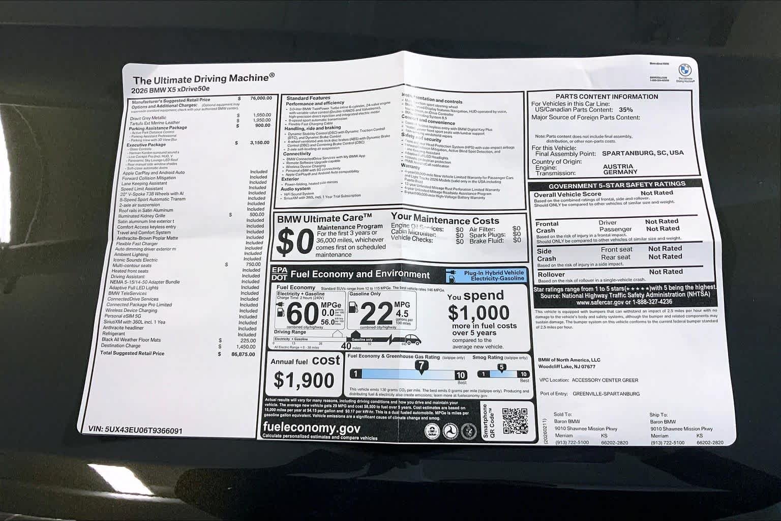 New 2026 Dravit Grey Metallic BMW xDrive50e image 22