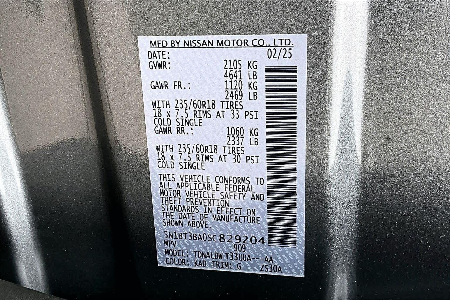Certified Used 2025 Gun Metallic Nissan SV image 33