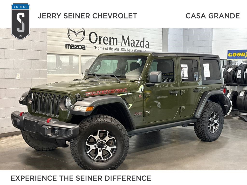 Used 2021 Sarge Green Clearcoat Jeep Unlimited Rubicon image 1