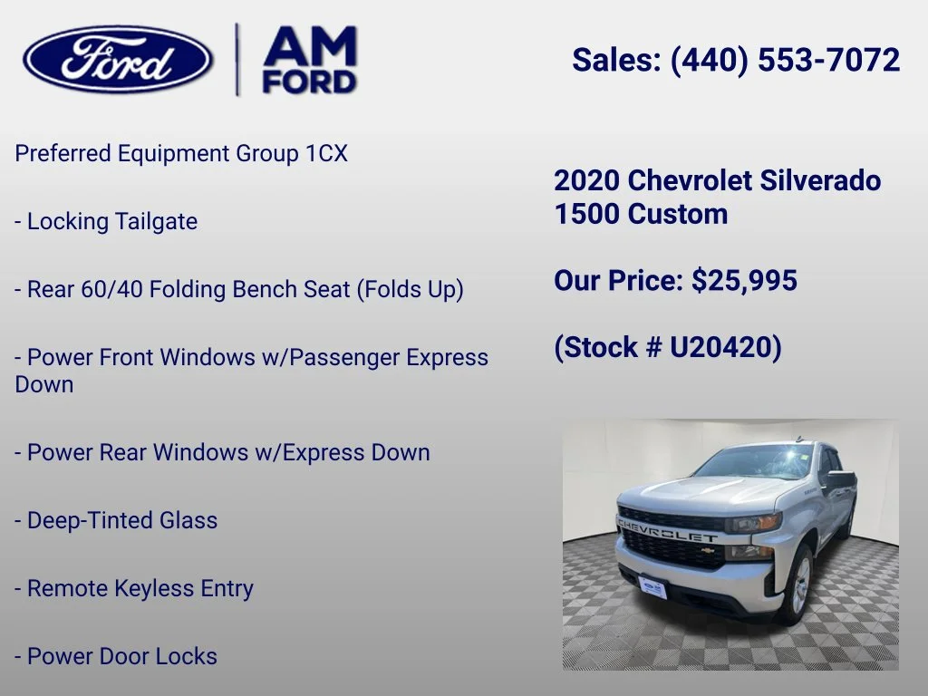 Used 2020 Silver Ice Metallic Chevrolet Custom image 6