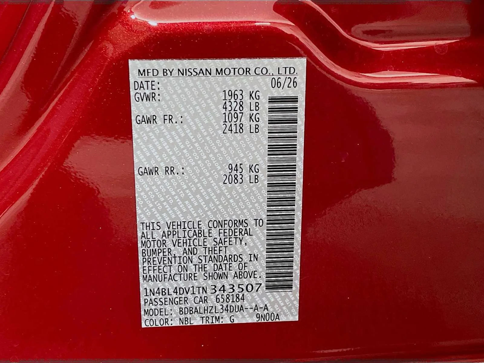 New 2026 Scarlet Ember Tintcoat Nissan SV image 6