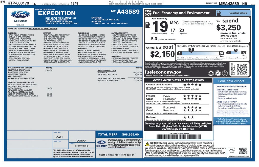 Used 2021 Black Ford Limited image 9