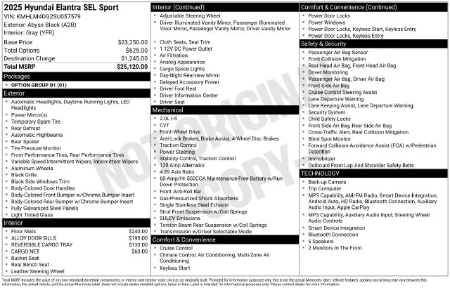 Used 2025 Black Hyundai SEL Sport image 7