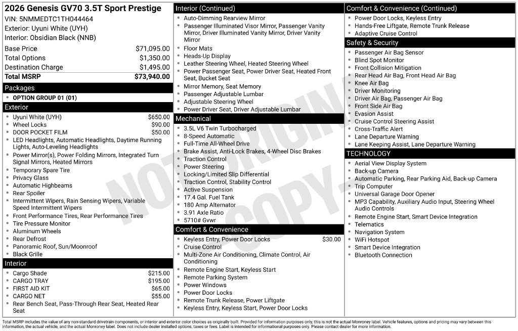 2026 GENESIS GV70 Sport Prestige - Photo 26