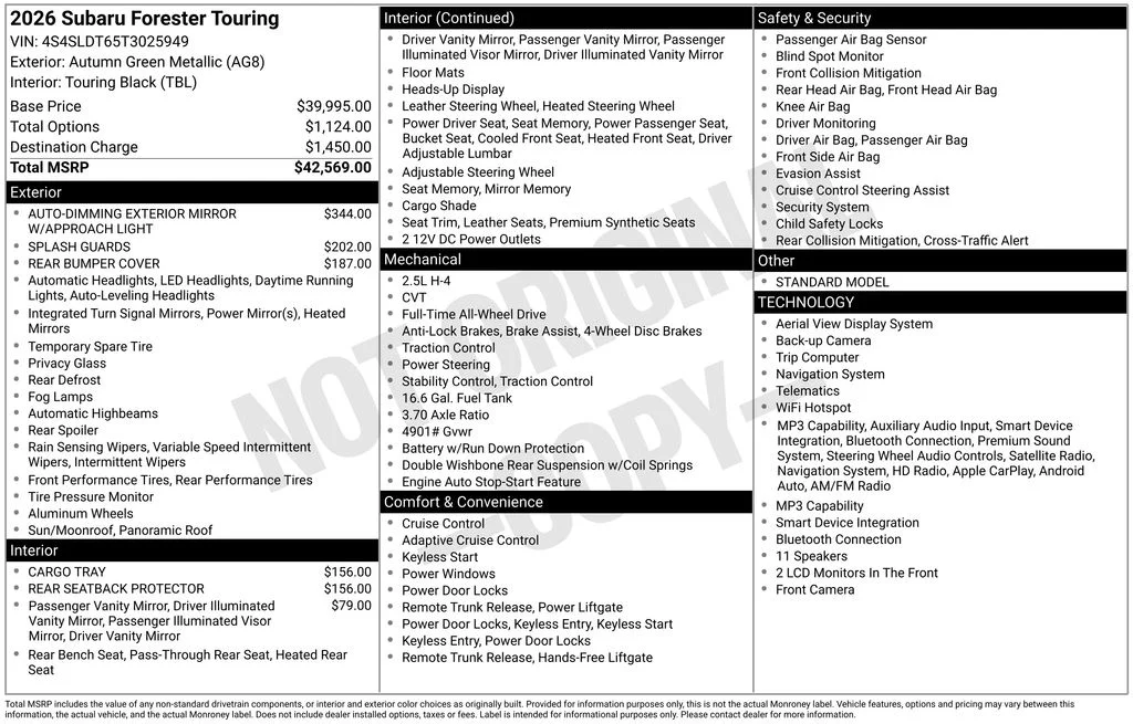 Used 2026 Brown Subaru Touring image 2
