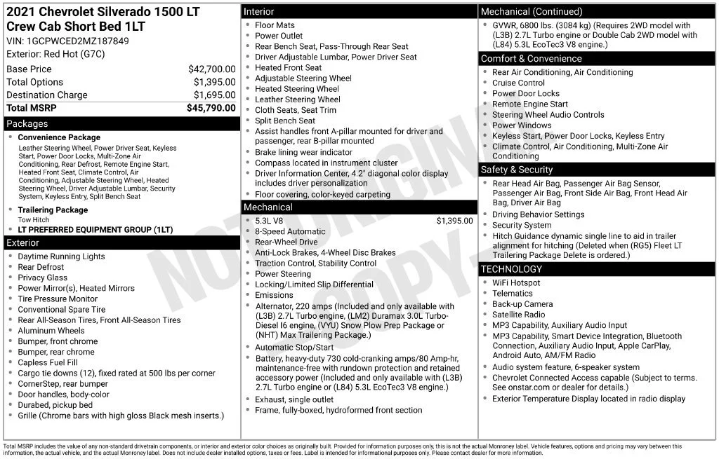 Used 2021 RED HOT Chevrolet LT image 16