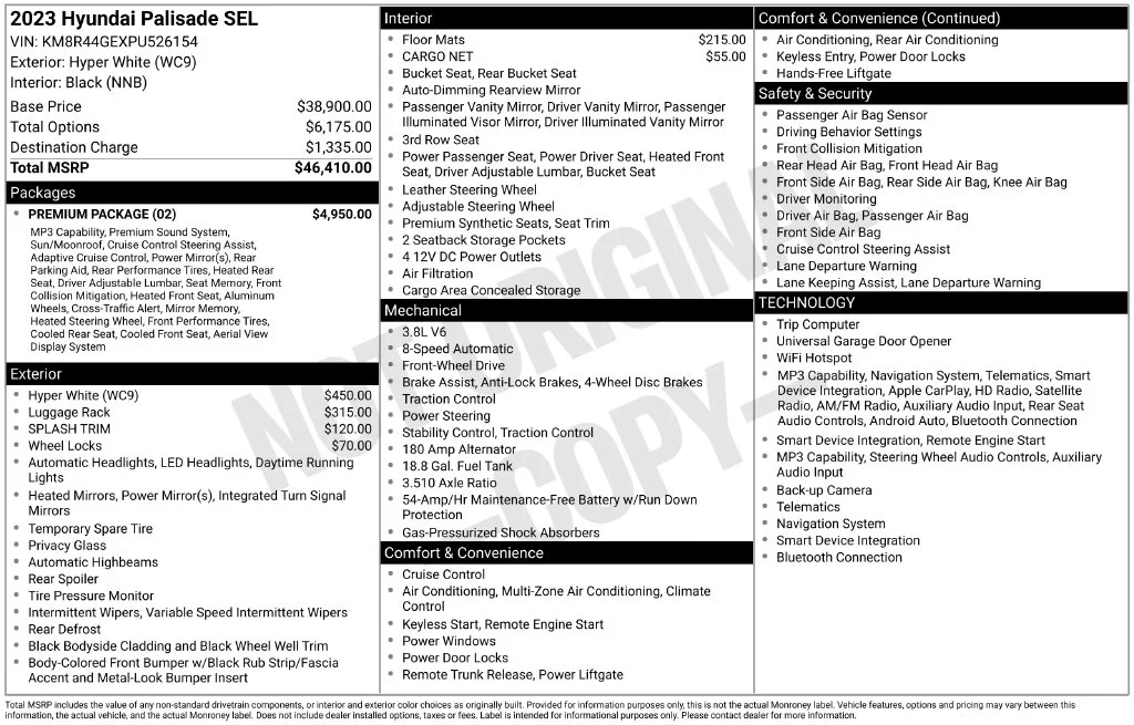 Used 2023 White Hyundai SEL image 3