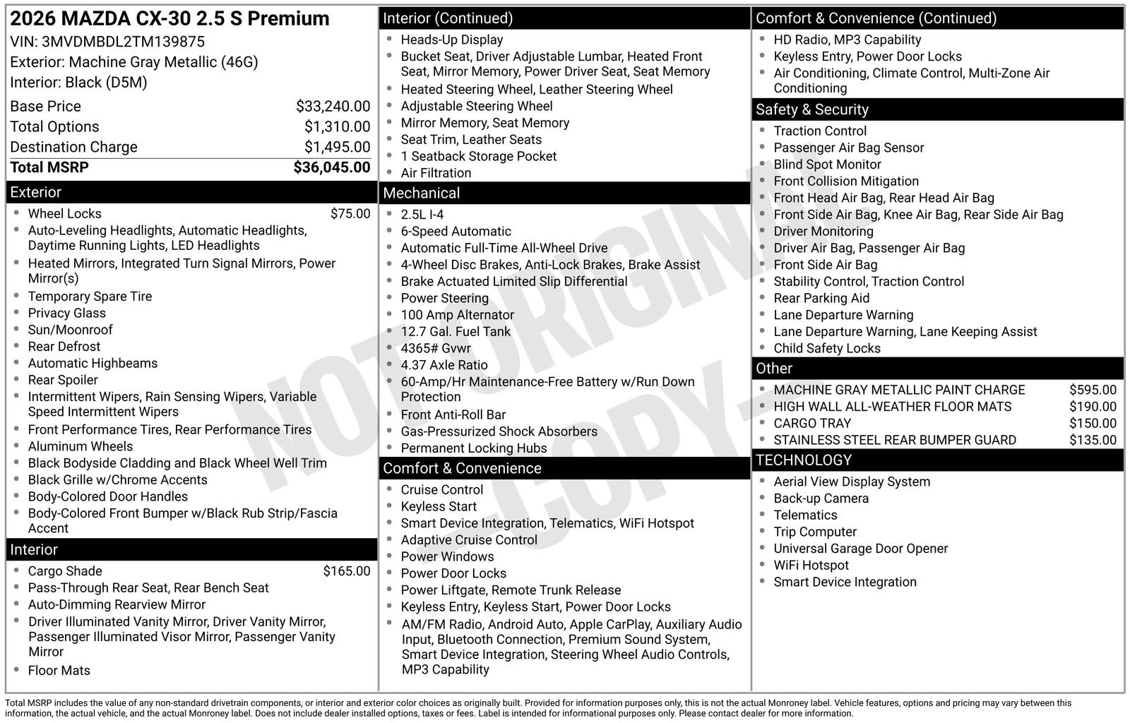 New 2026 Machine Gray Metallic Mazda 2.5 S Premium AWD image 23