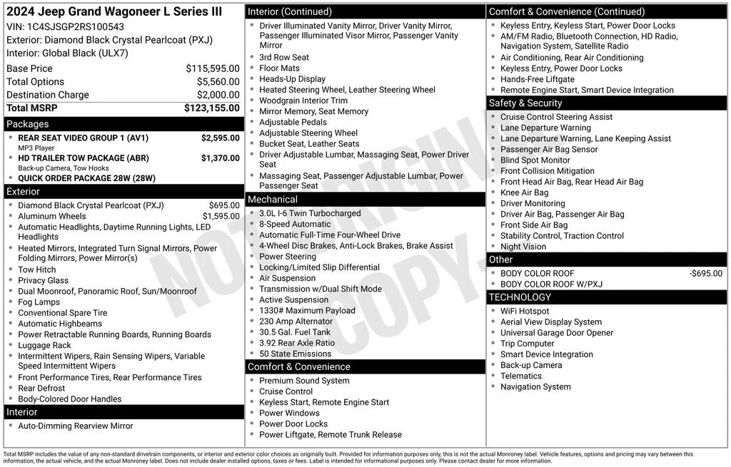 New 2024 Diamond Black Crystal Pearl-Coat Exterior Paint Jeep Series III image 6