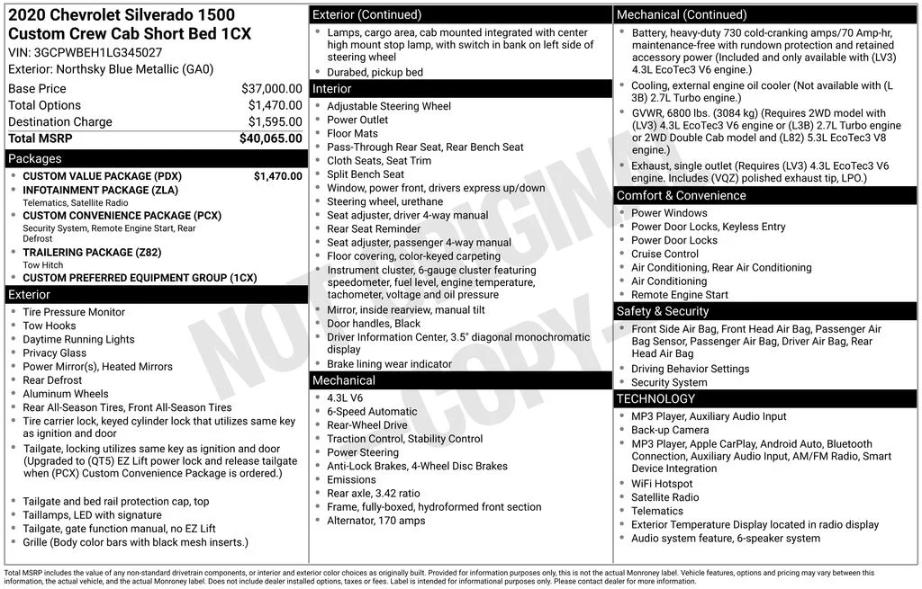 Used 2020 Blue Chevrolet Custom image 16