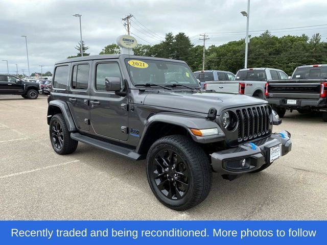 Used 2021 Gray Jeep Unlimited Sahara 4xe image 1