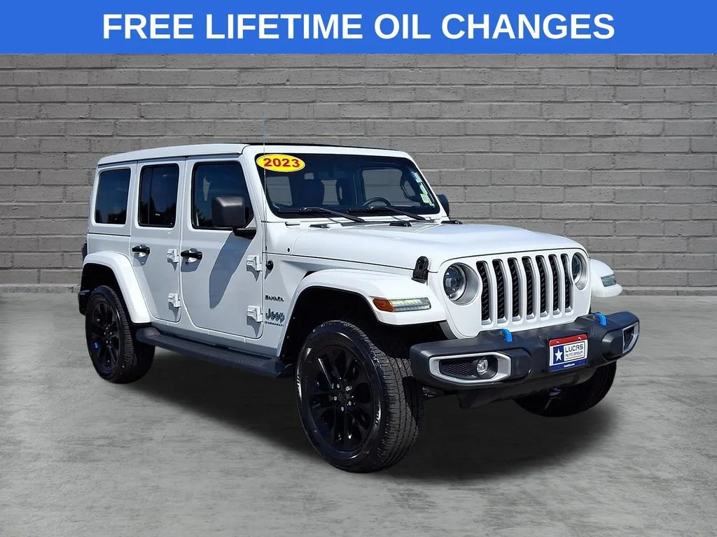 Used 2023 Bright White Clearcoat Jeep Sahara image 1