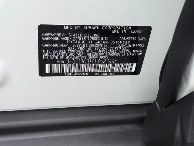 New 2026 CRYSTAL WHITE PEARL Subaru Touring XT image 42
