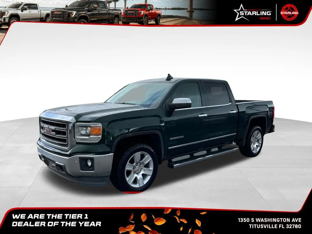 Used 2015 EMERALD GREEN METALLIC GMC SLT image 1