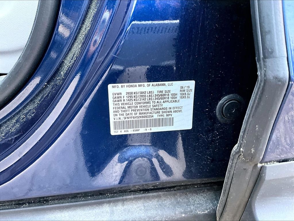 Used 2019 Blue Honda EX-L image 9