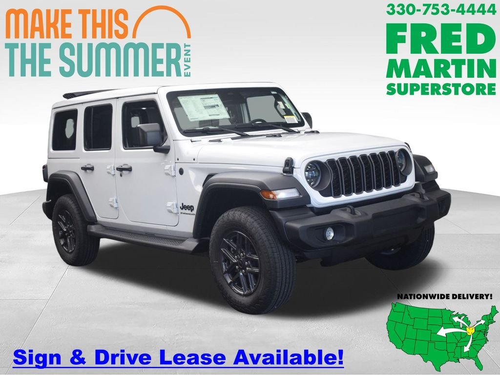 New 2026 Bright White Clear-Coat Exterior Paint Jeep Sport S image 1