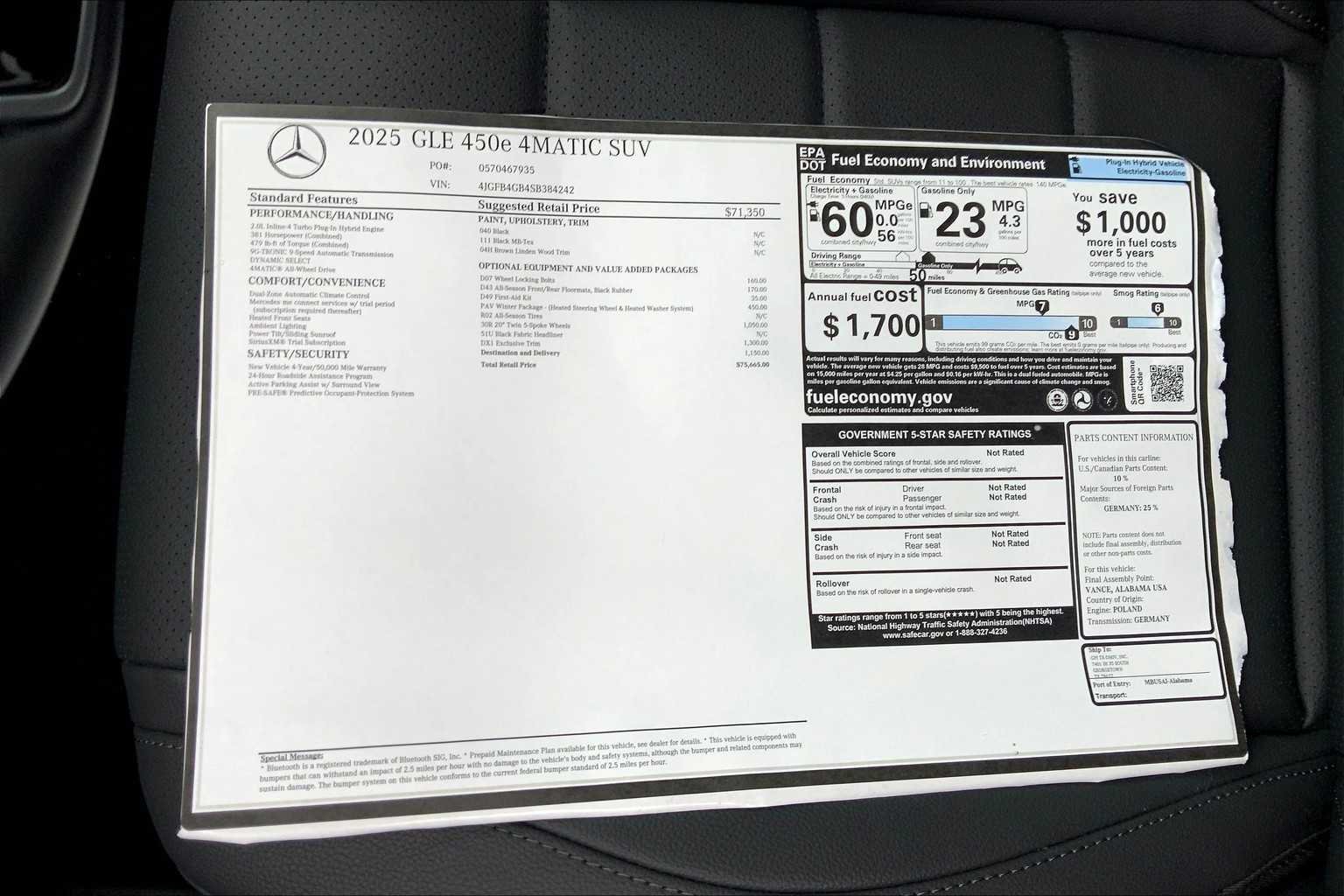 Used 2025 Black Mercedes-Benz GLE 450e image 20