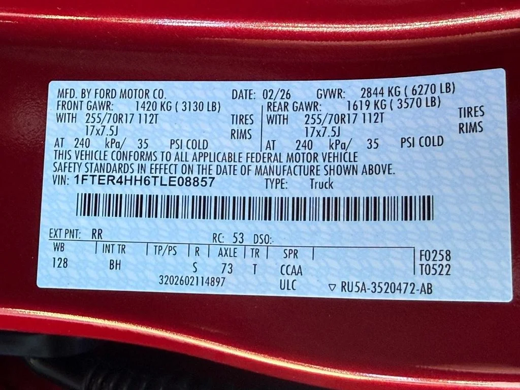 New 2026 Ruby Red Metallic Tinted Clearcoat Ford XLT image 18