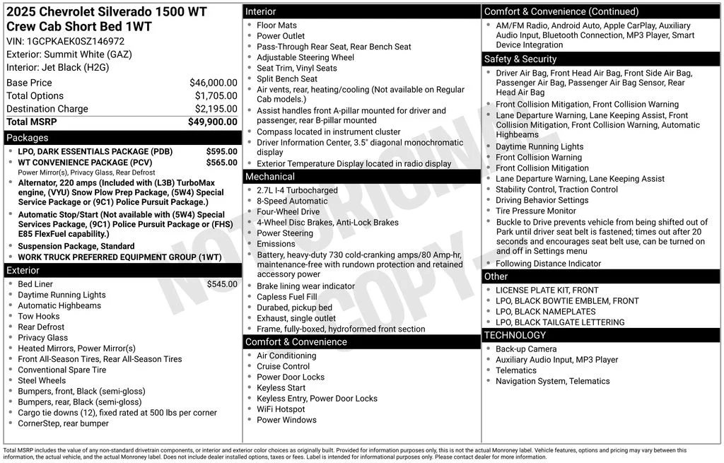 Used 2025 White Chevrolet WT image 30