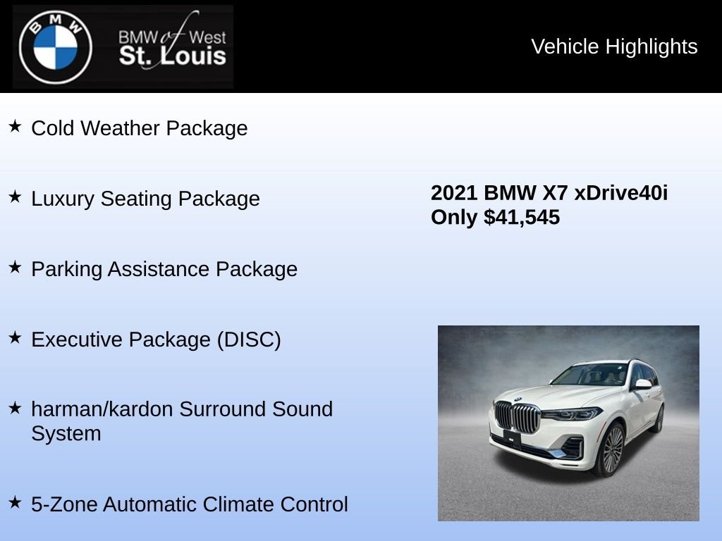 Used 2021 White BMW xDrive40i image 8