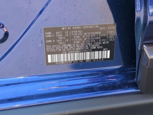New 2026 SAPPHIRE BLUE PEARL Subaru Limited image 39